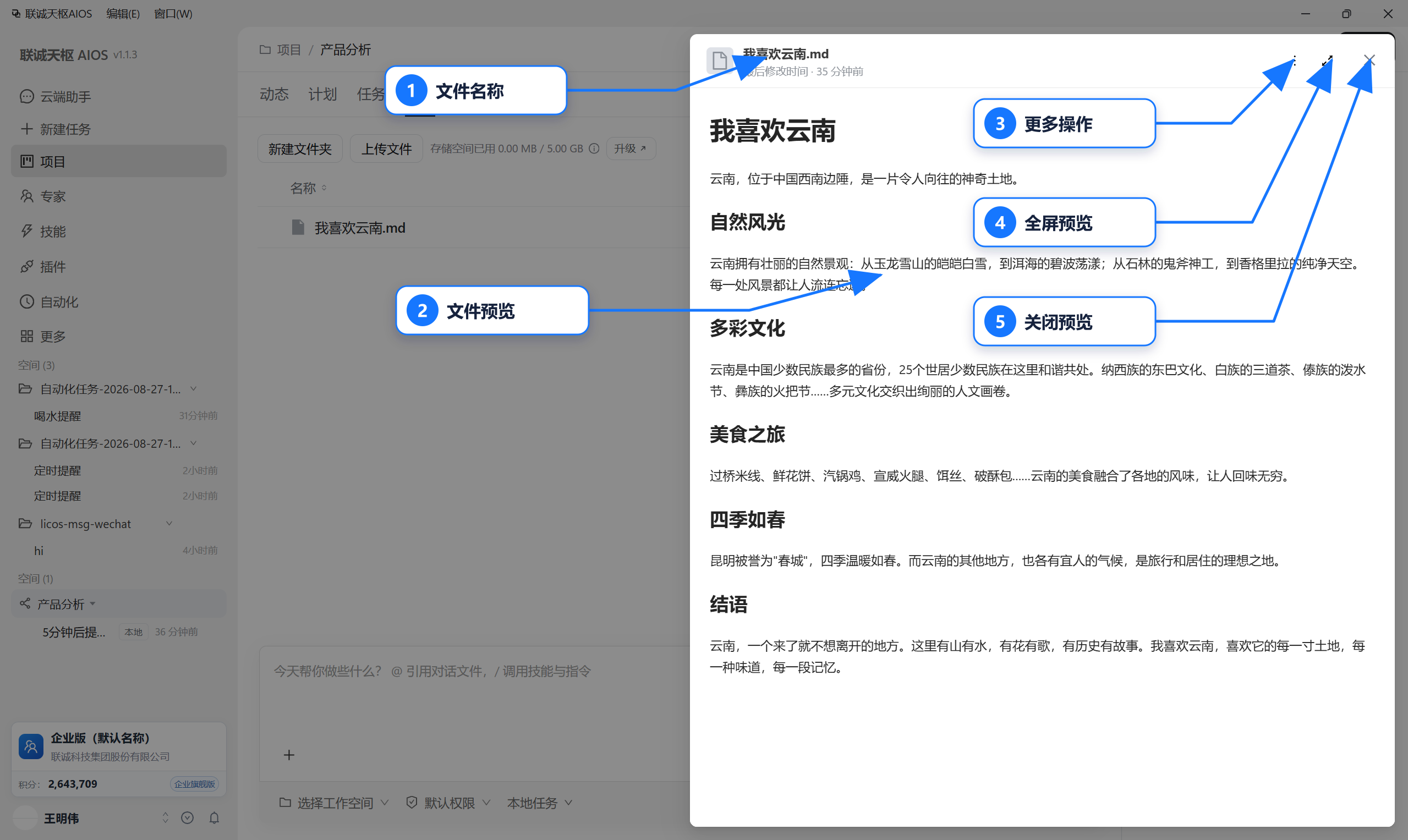 项目资产预览