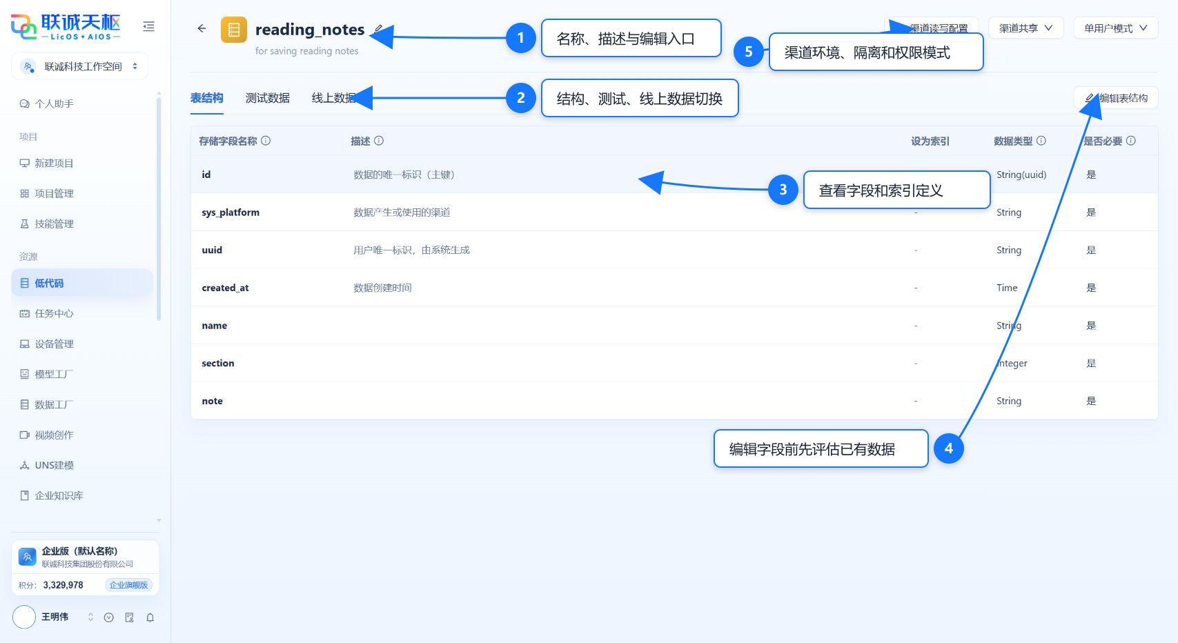 数据库详情页标注
